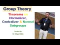 Group Theory | Few Theorems on Normalizer Centralizer & Normal Subgroups