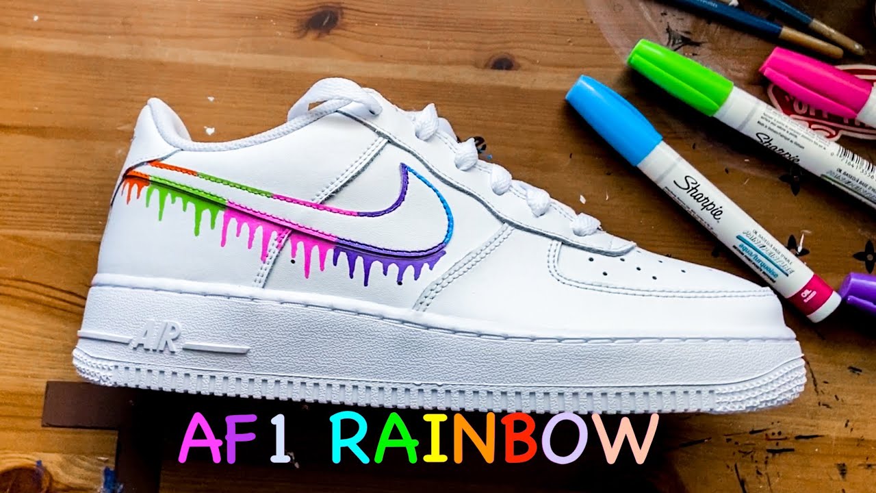 rainbow drip air force 1