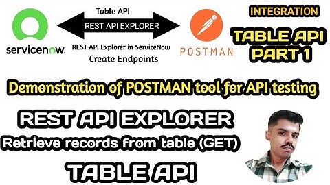 Table API - Part 1 ▪︎ Retrieve records from a table (GET) ▪︎ REST API Explorer in ServiceNow