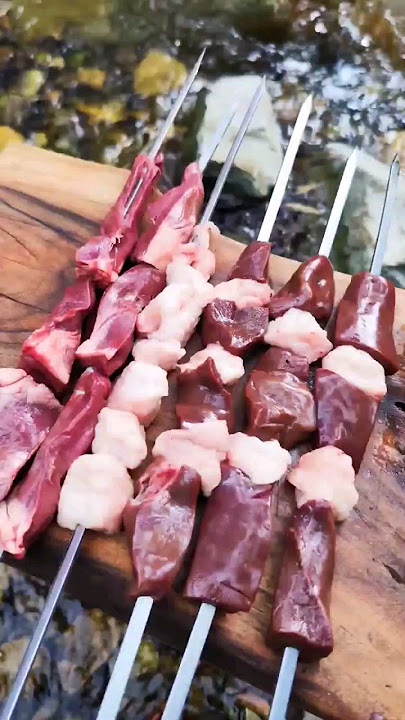 Download lagu juicy Persian heart and liver kabab Jigar kebab A Traditional Dish#cooking#food#campfood #shorts