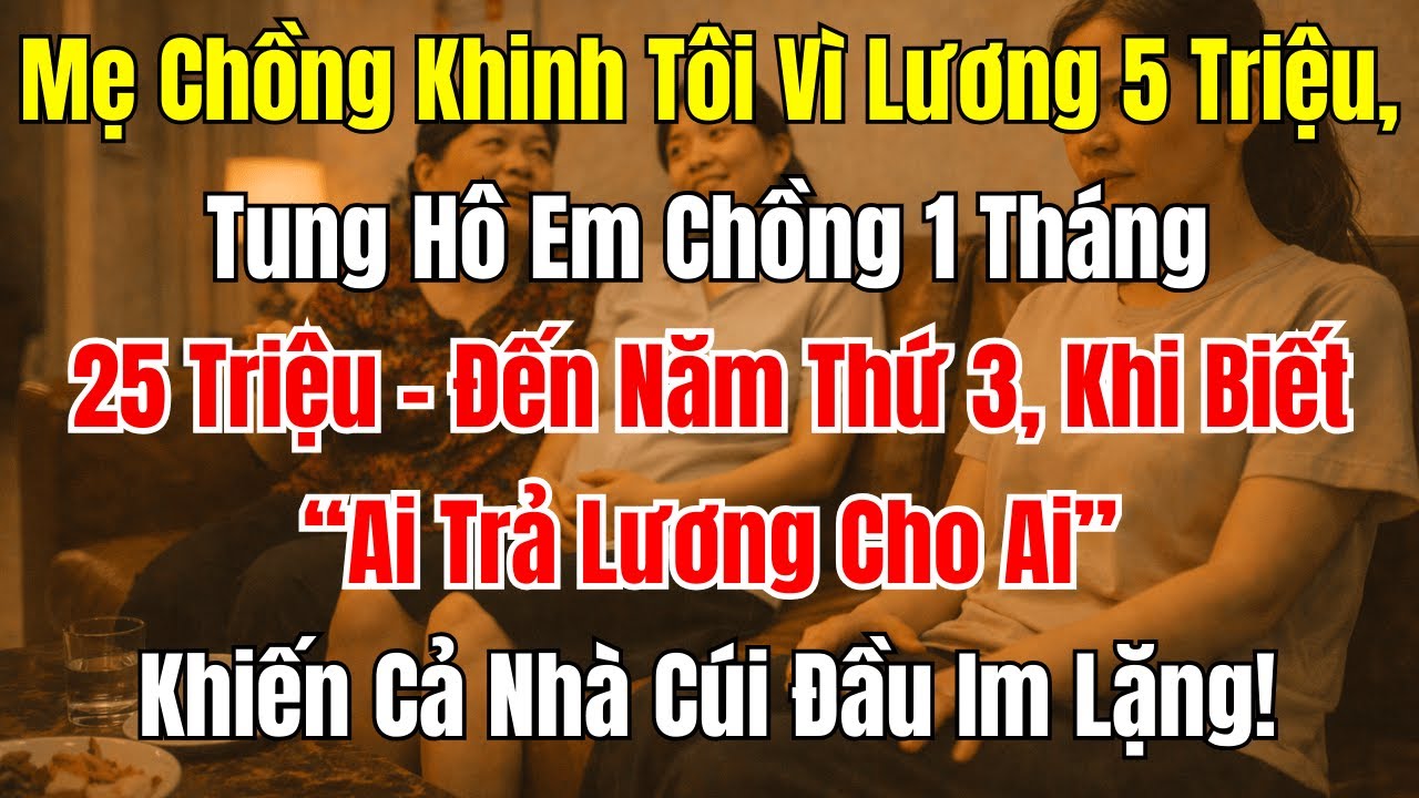 Câu Chuyện Gia Đình: Mẹ Chồng Khinh Tôi Lương 5 Triệu, 3 Năm Sau Bà Cúi Mặt!