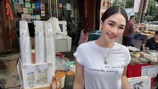 LIVE Street Café - Welcome Family 🤗 Ploysai Coffee Lady in Bangkok Thailand - Thai Street Food