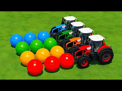 CLAAS TRACTORS vs COLORED BASKETBALLS - Farming Simulator 22