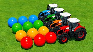 CLAAS TRACTORS vs COLORED BASKETBALLS  Farming Simulator 22