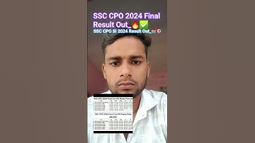 SSC CPO 2024 Final Result Out_🔥✅Success #ssc2025 #ssccpo2024 #ssccpo #sscexam #sscresult #ssc #cpo