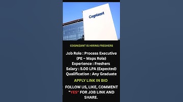 🚨 COGNIZANT Jobs 2025 Hiring Freshers FOR PROCESS EXECUTIVE. #jobsearch #subscribe #jobs
