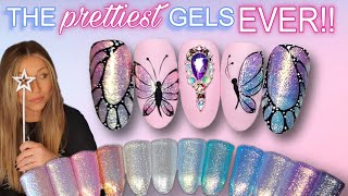 🦋 Easy Butterflies Nail Art Design | Glitter Gel Polish Ombre | Spring Summer | Butterfly Wing