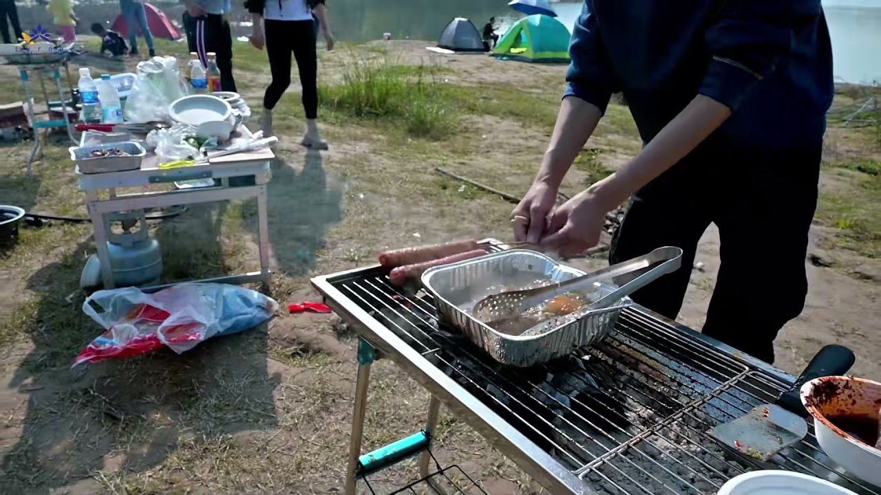 Portable BBQ Grill Outdoor Folding Stainless Steel Charcoal Grill