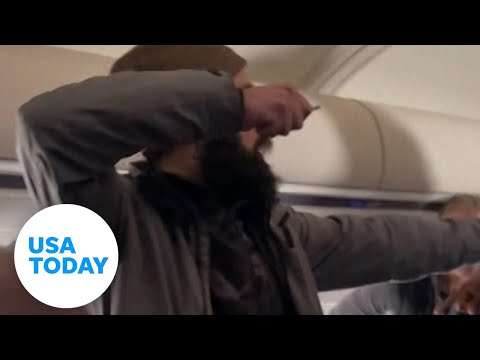 Video shows man allegedly attempting to stab a flight attendant | USA TODAY