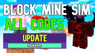 ALL Block Mine Simulator CODES | Roblox Block Mine Simulator Codes (May 2023)