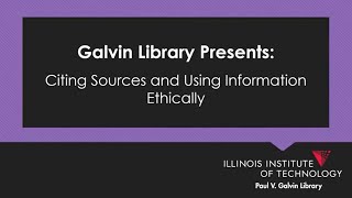 Citing Sources and Using Information Ethically