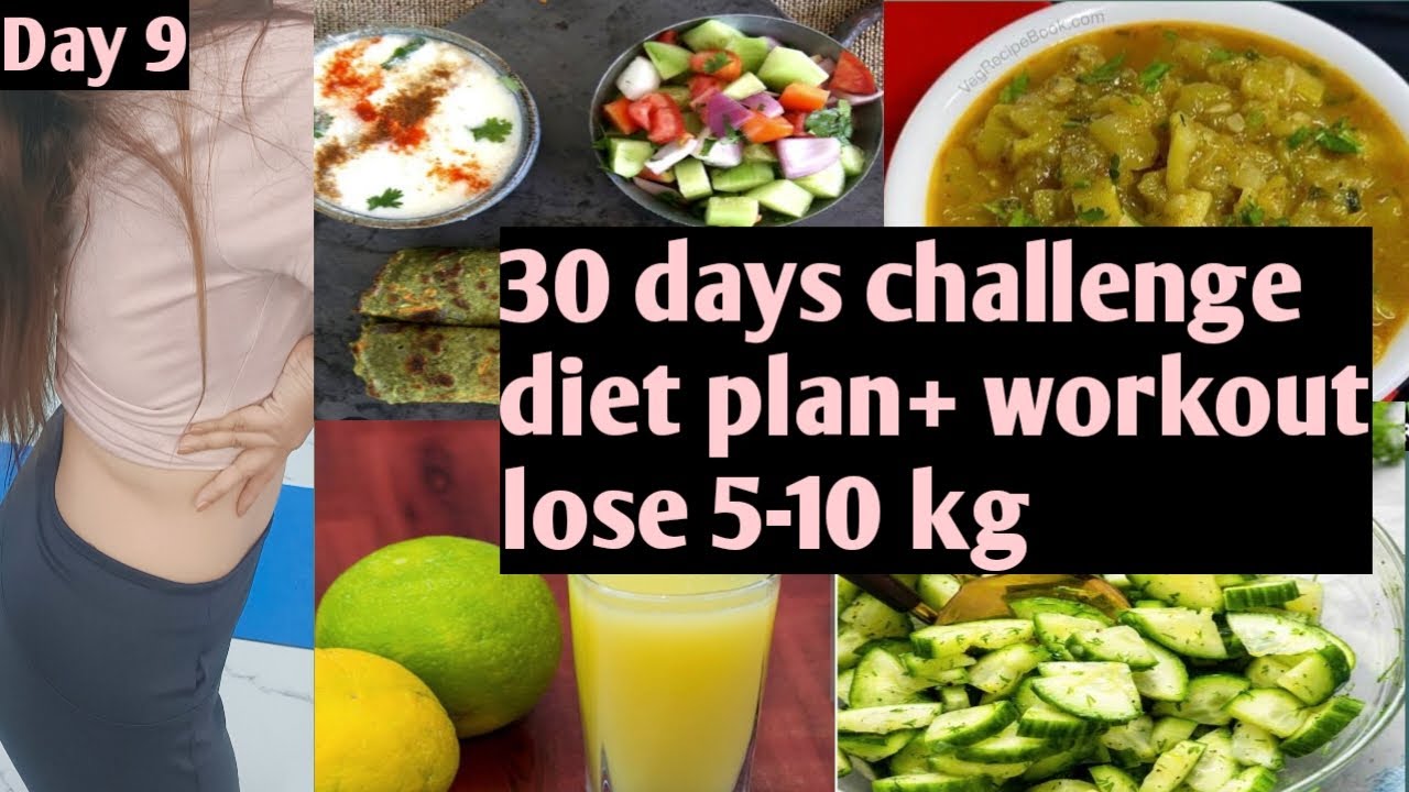 30 days challenge diet plan+ workout 🔥 lose 5-10 kg per month # ...