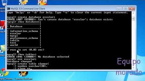 Pequeño tutorial de como hacer tablas en de MySQL Server