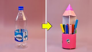 How to make pencil organizer from waste bottle || Diy pencil organizer at home