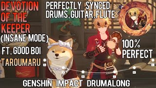 Drumalong - (INSANE MODE) Perfectly Synced Beats Devotion of the Keeper 100% PERFECT| Genshin Impact