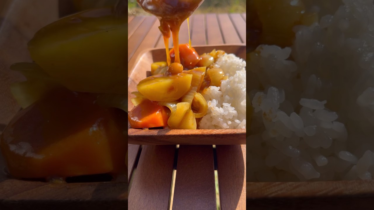 【Short camping video】Japanese soybeen curry