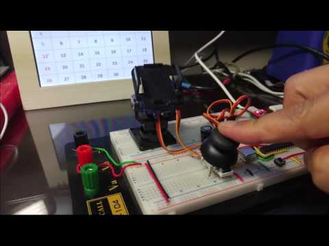 AVR  pan-tilt servo motor control using joystick