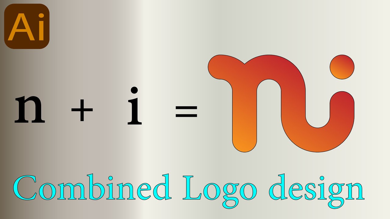 آموزش طراحی لوگوی ترکیبی حرف ن و آی | Combined logo design tutorial ...