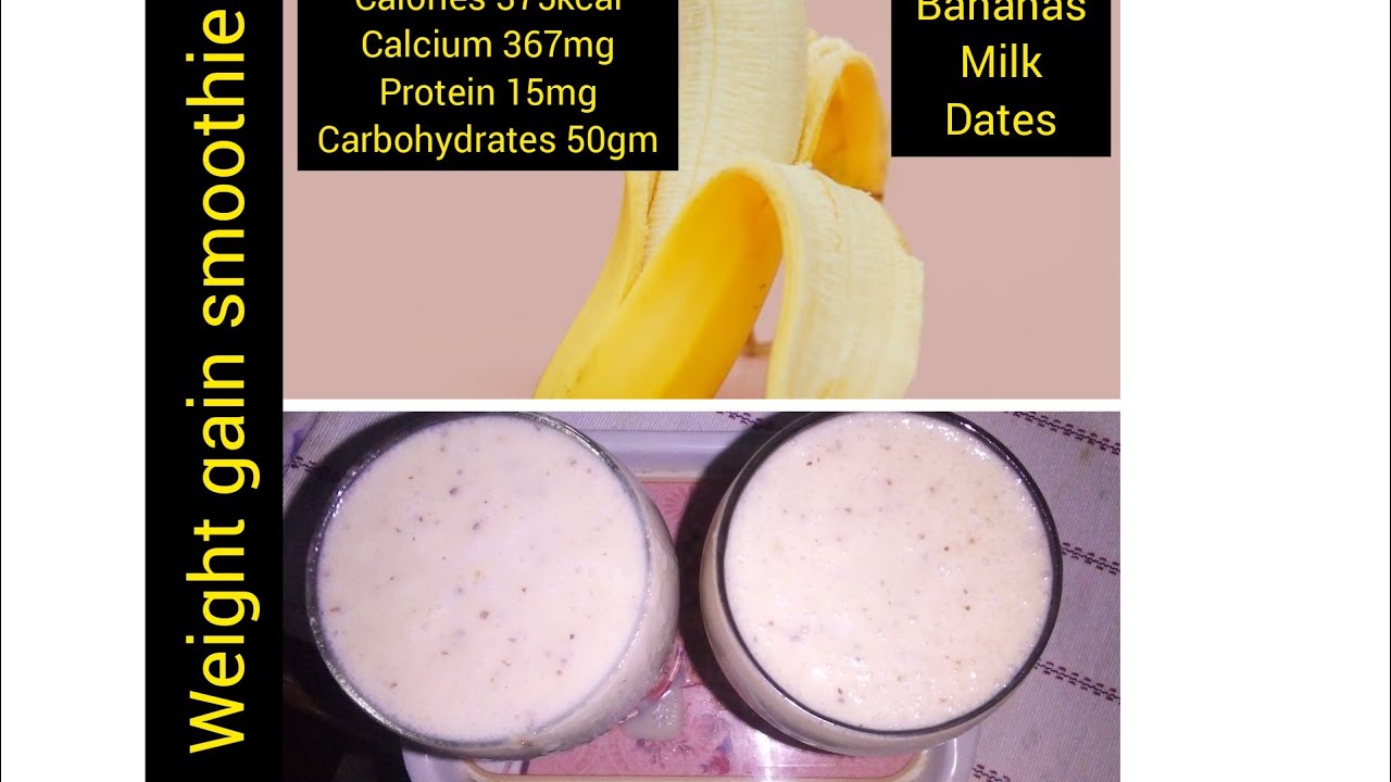weight gain smoothie, banana and dates milkshake, banana and dates
