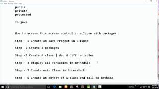 Access Control : Public , Private , Protected : Package Examples