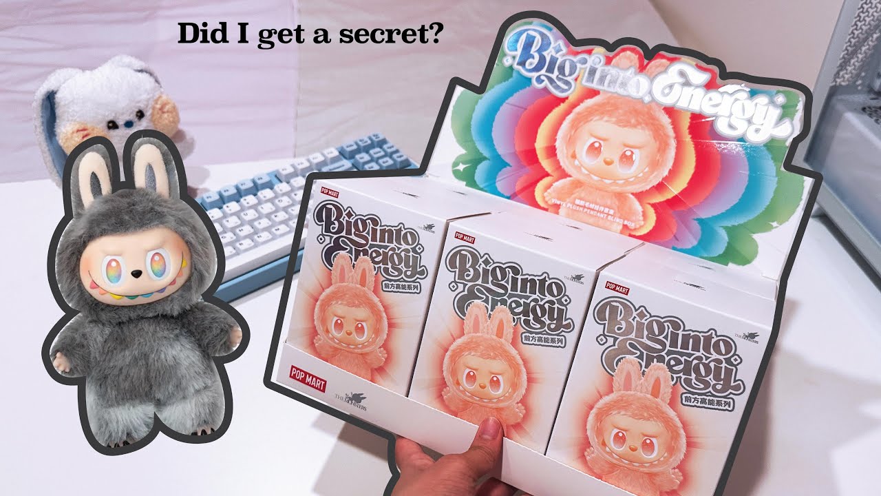 Labubu Big Into Energy Full Set Unboxing ASMR 🩷🩵💜