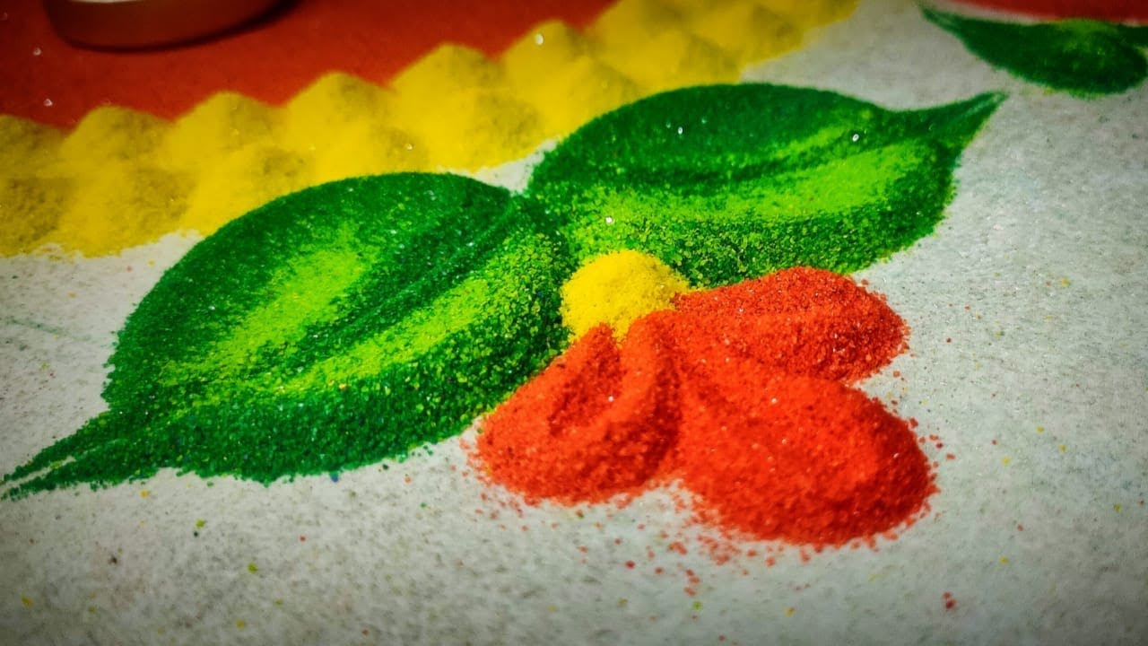 Navratri Day 1 🟠ORANGE 🟠 Colour Rangoli Navratri Special Rangoli 