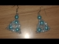 aretes de perlas blancas con azul