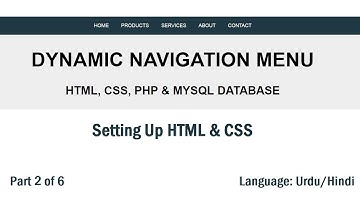 Dynamic Menu In PHP & MySQL: Setting up HTML & CSS Urdu/Hindi Part 2/6