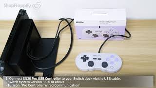 8bitdo Sn30 Pro Usb Gamepad Wired Setup To Nintendo Switch Pc Raspberry Pi Sn Edition Youtube