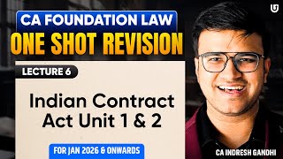 Indian Contract Act Unit 1 U0026 2 One Shot Revision  Ca Foundation Law  Icai Ca  Jan 26 Exams