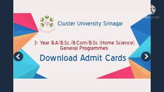 HOW||TO||DOWNLOAD||ADMIT||CARD||FOR||CLUSTER||UNIVERSITY||SRINAGAR||UG||ENTRANCE||2021|| screenshot 5