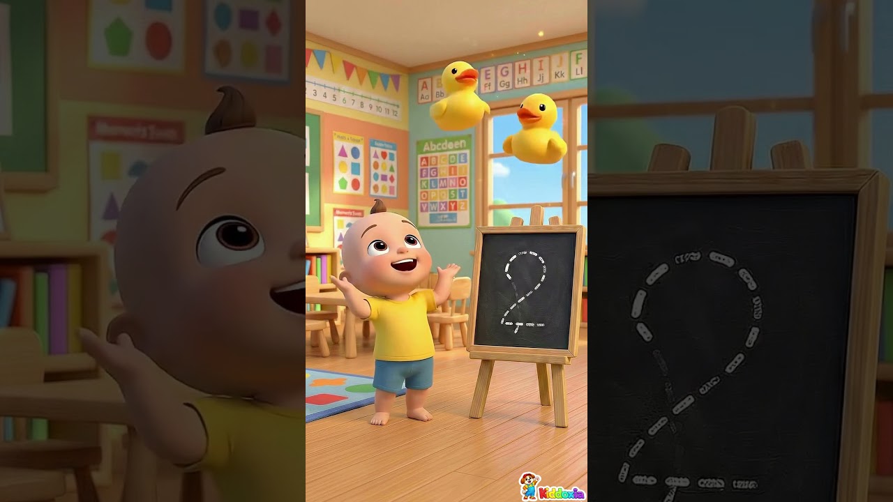 Обведение цифр от 1 до 5 ✏️🎈 Учимся писать 123 | Kiddoxia 