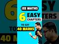 JEE Maths Sirf 6 Chapters = 40+ Marks 😱 #jee #iitjee #jeemain #jeepreparation  #jeeaspirants