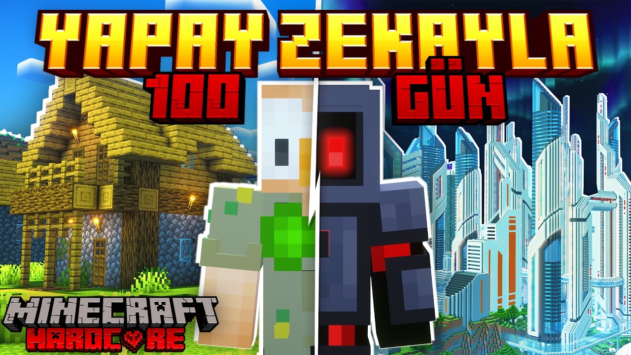 Minecraft'ta YAPAY ZEKAYLA 100 GÜN GEÇİRDİM!