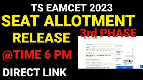 TS EAMCET 2023 PHASE 3 SEAT ALLOTMENT|#eamcet2023 #tseamcet2023 #eamcet #eamcetcounseling