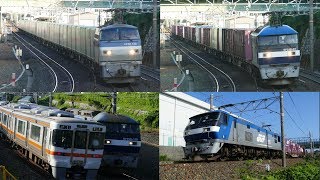2019/06/11 JR貨物 早朝は晴れた鷲津界隈から貨物列車5本