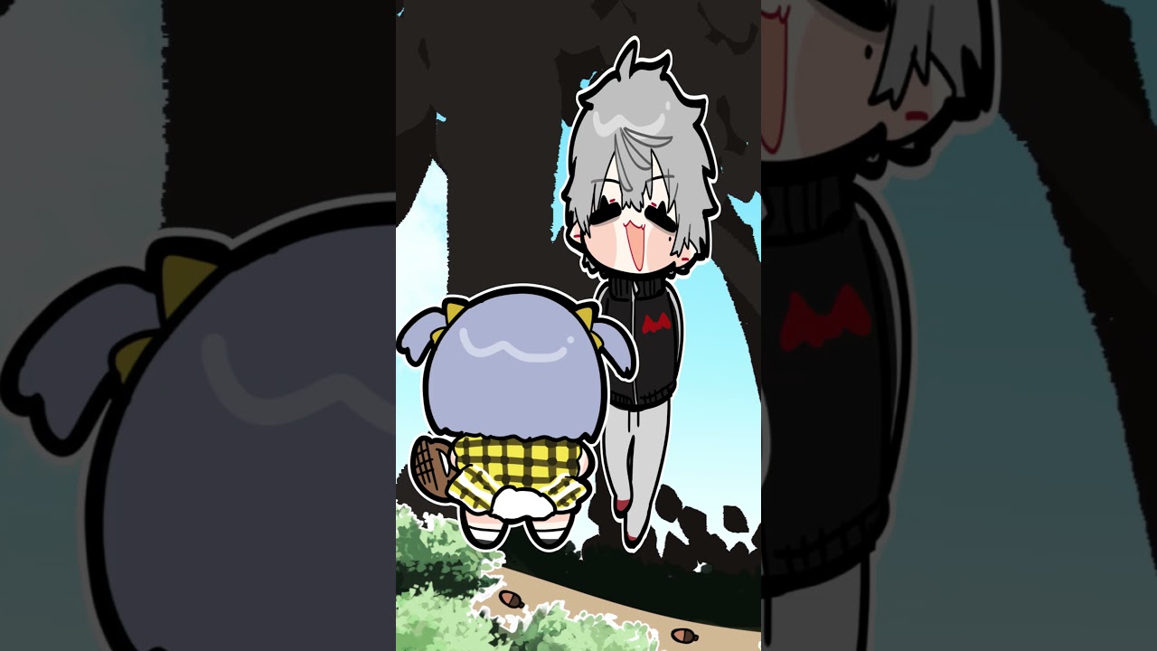 共鳴する赤ちゃんと吸血鬼に笑ううるか【手描き切り抜き/葛葉/uruca/夜乃くろむ/ぽいドン】