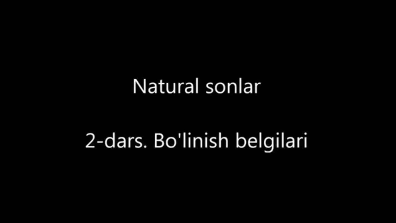 Bo’linish belgilari | Natural sonlat