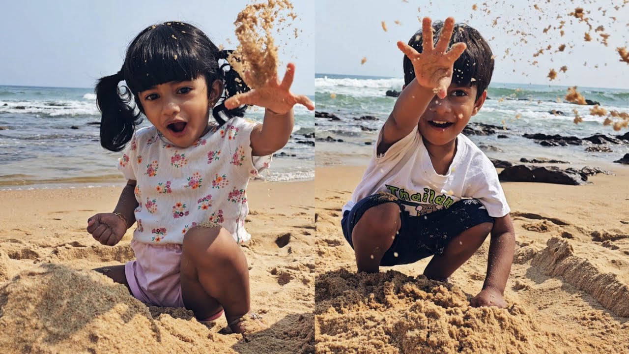 Harshini Harshaan's Beach Fun...#harshiniharshaan 