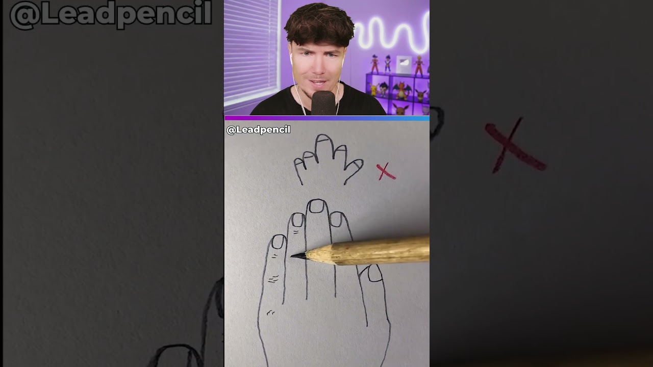 Hand zeichnen lernen in 30 Sekunden 🧑🏼‍🎨✍️ #shorts #memes #lustig