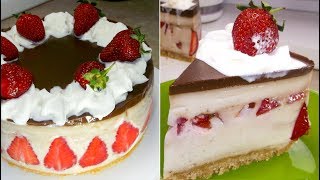Клубничные рецепты: Торт без выпечки с Клубникой и бананами Клубничные рецепты: Торт без выпечки с Клубникой и бананами