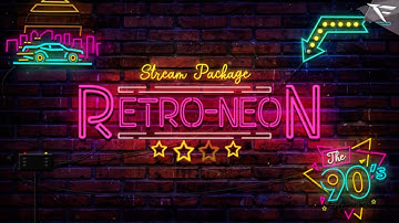 Retro Neon | Twitch overlay and alerts stream pack for OBS Studio, Streamlab and Streamelements