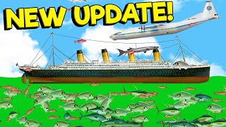 I Tried to Feed the Titanic to TOXIC MUTANT FISH?! - Floating Sandbox Update Gameplay