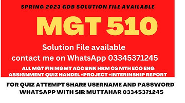 MGT 510 GDB Spring 2023