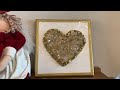 VALENTINE HEART GLASS &amp; RESIN GEODE, GLASS ART RESIN ON CANVAS  ART 2023 FIRE GLASS ART BROKEN GLASS