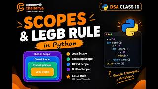 DSA Class 10 | Scopes & LEGB Rule in Python
