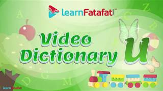 Dictionary For Kids With Pictures  Alphabet U  English To Hindi Picture Dictionary