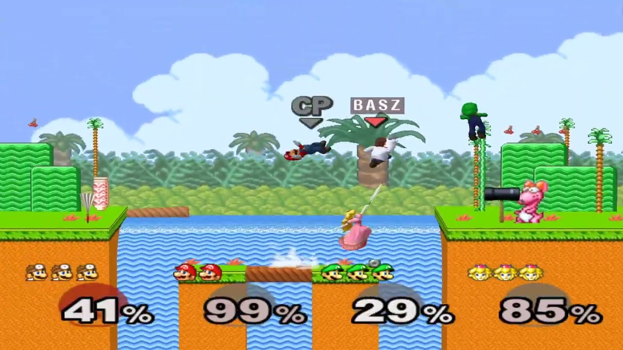 Super Smash Bros Melee (GCN) Special Request #99 - Dr Mario VS Mario VS Luigi VS Peach