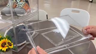 Lxll Clear Acrylic Display Case, Stackable Plastic Storage Bins, Purse Display Box Complete Emb