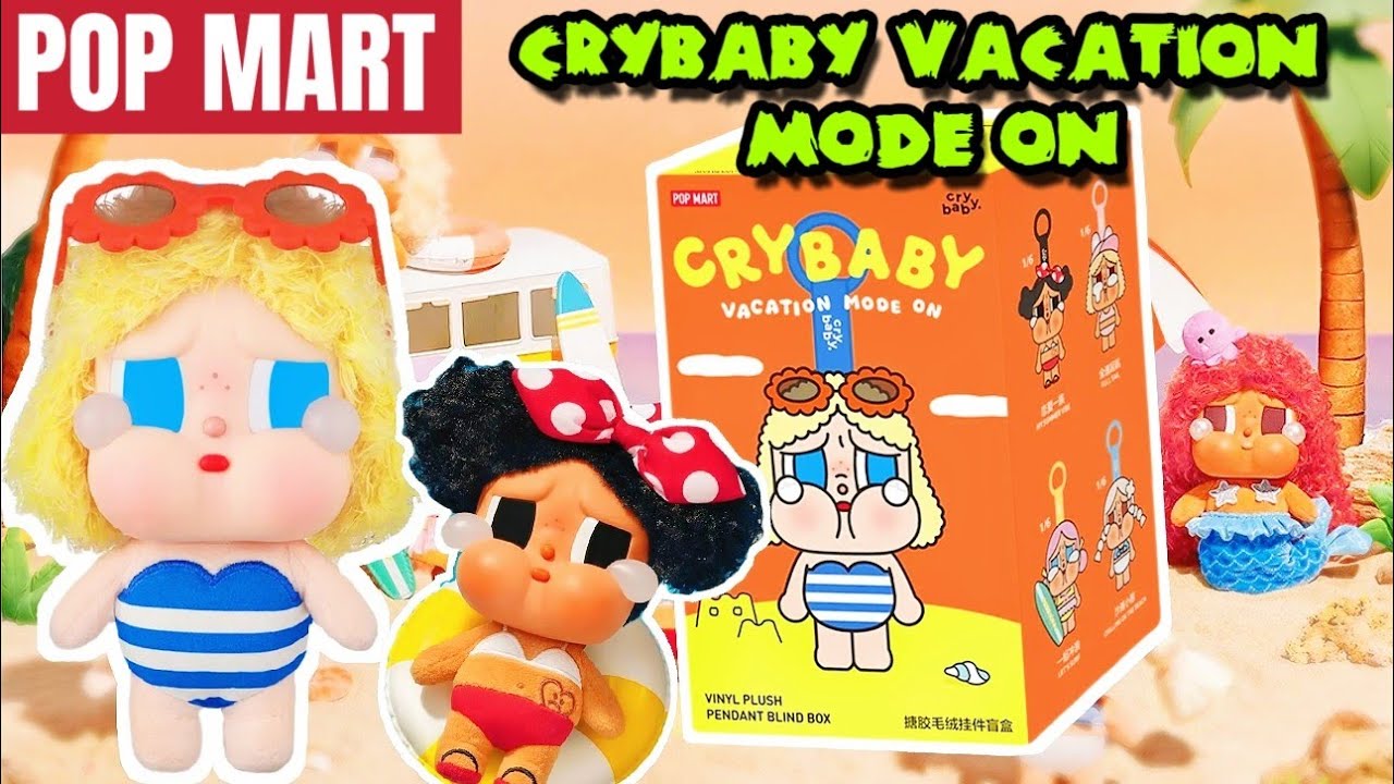 POP MART Crybaby Vacation Mode On Vinyl Plush Pendant Blind Box